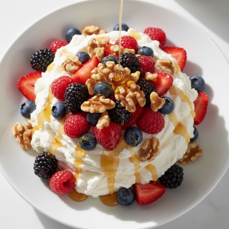 Creamy Greek Yogurt Protein Mousse with Mixed Berries