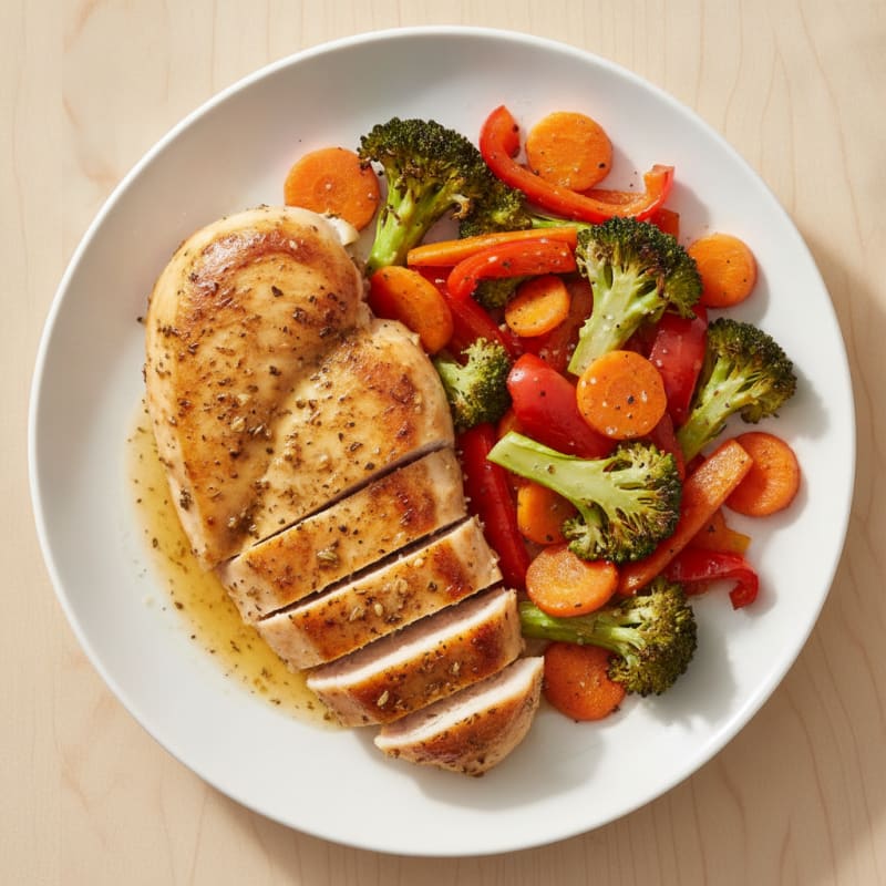 Pan-Seared Chicken with Roasted Vegetables