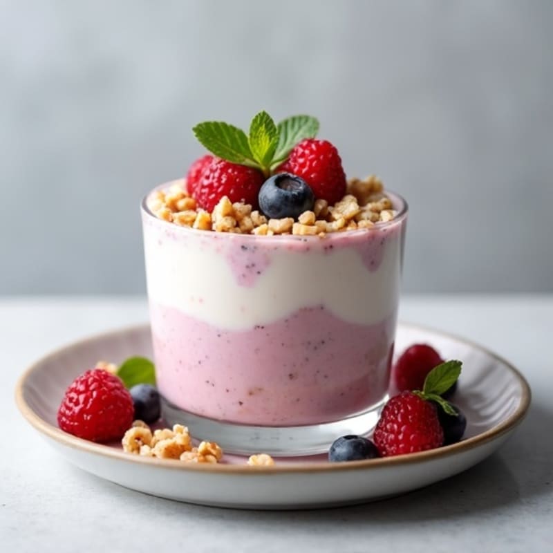 Greek Yogurt Protein Mousse with Mixed Berries