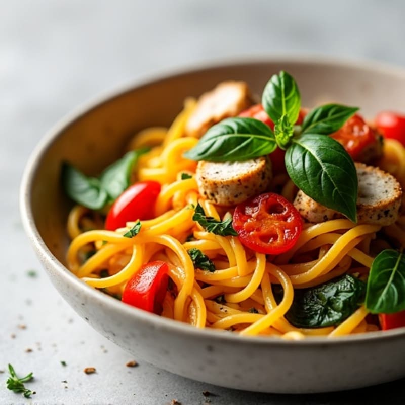 Butternut Squash Noodle Bowl with Herb-Seasoned Ground Chicken