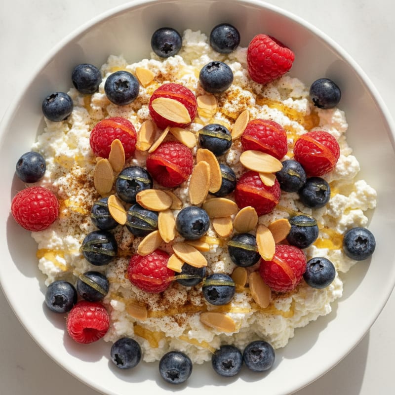 Cottage Cheese with Berries and Almonds