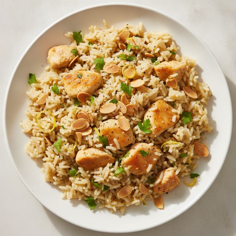 Lemon Herb Rice Pilaf with Toasted Almonds