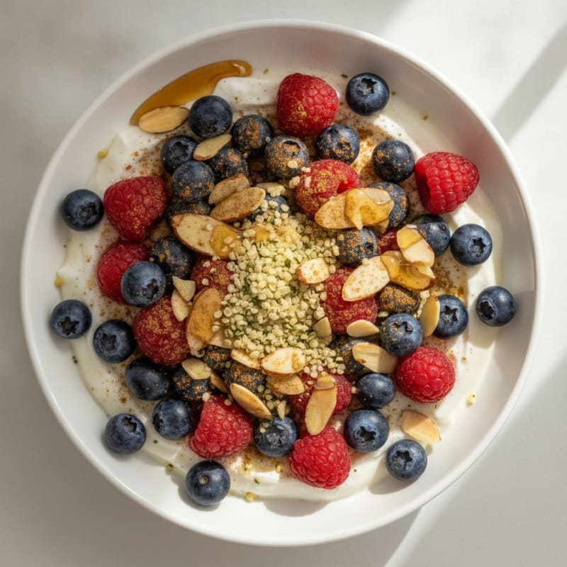 High-Protein Berry and Hemp Yogurt Bowl