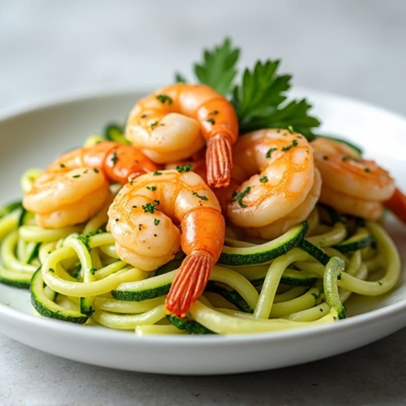 Lemon-Garlic Butter Shrimp with Herb Zucchini Noodles