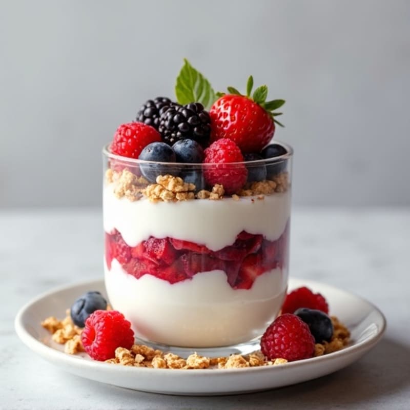 Greek Yogurt Protein Parfait with Mixed Berries