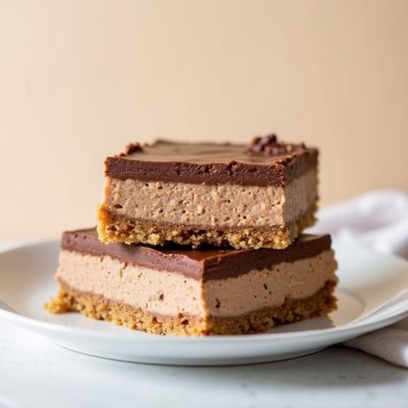 Greek Yogurt Chocolate Protein Cheesecake Bars