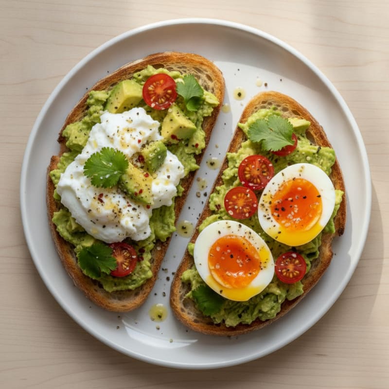 Avocado Sourdough Toast with Jammy Eggs