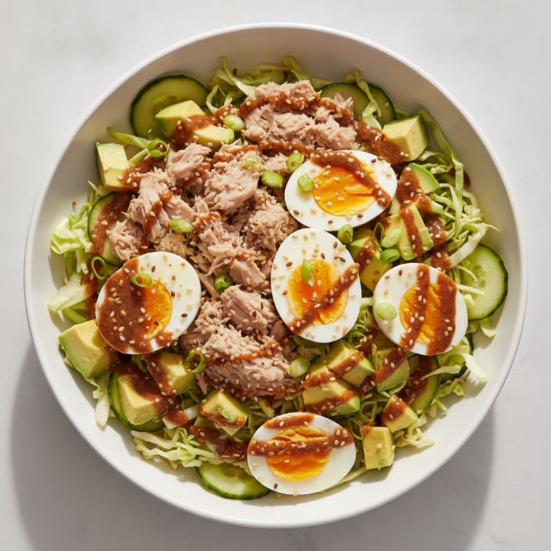 Asian Tuna and Egg Bowl with Sesame-Tamari