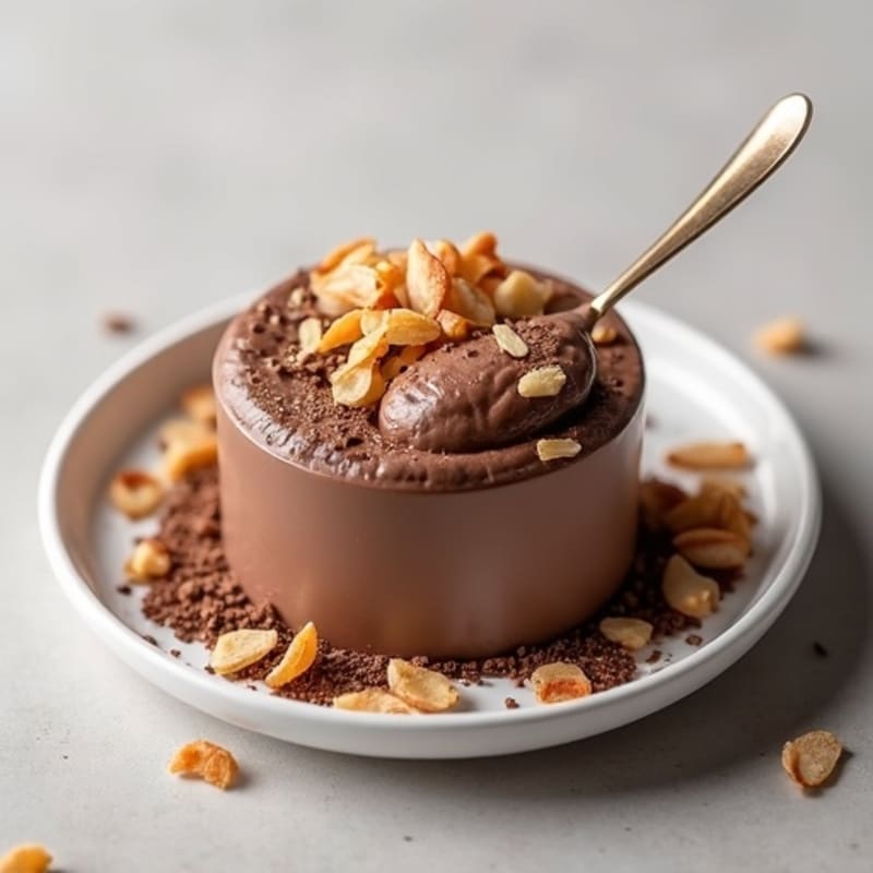Silky Chocolate Protein Pudding with Toasted Coconut