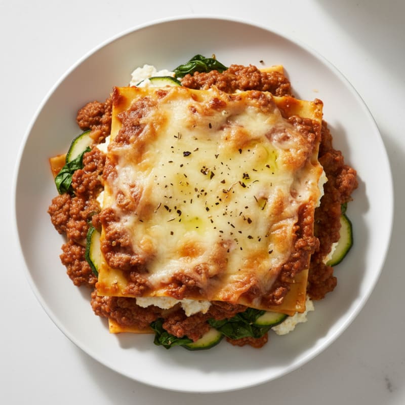Creamy Baked Lasagna with Rich Bolognese