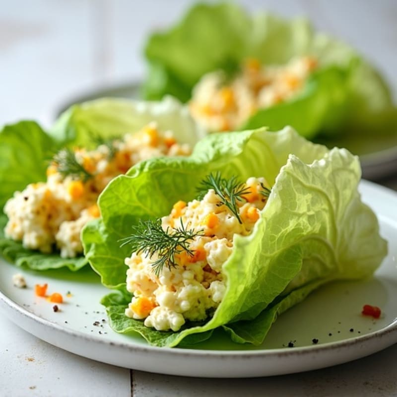 Creamy Dill Egg Salad Lettuce Wraps