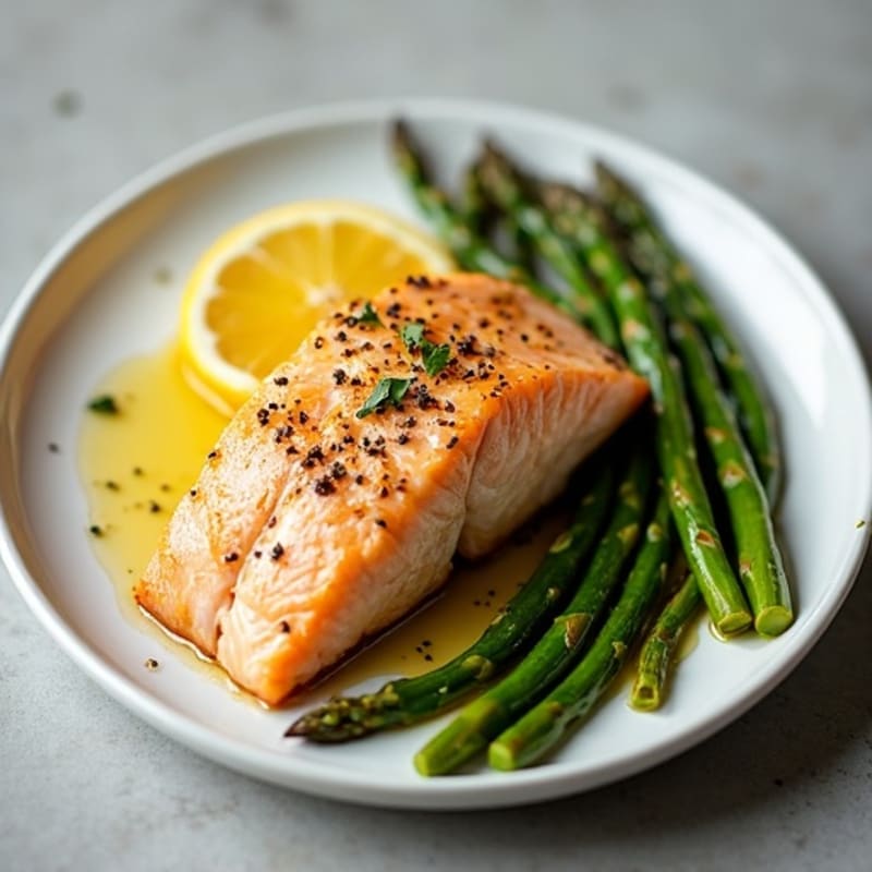 Flaky Baked Salmon with Roasted Asparagus