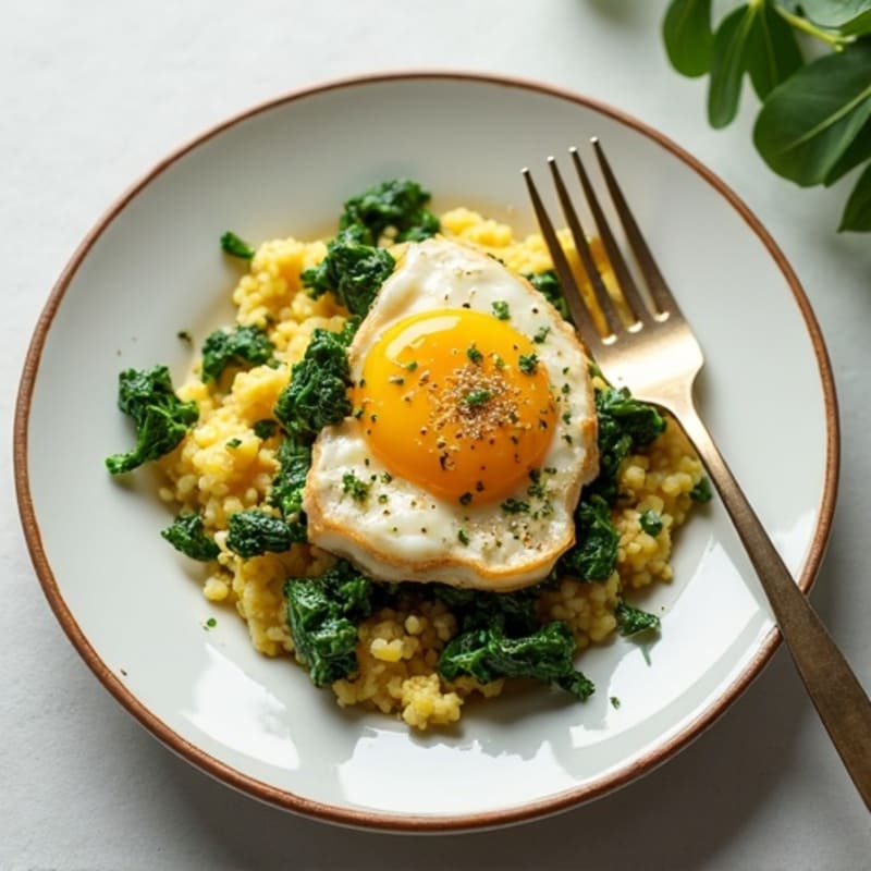 Egg White and Spinach Scramble with Turkey Breast