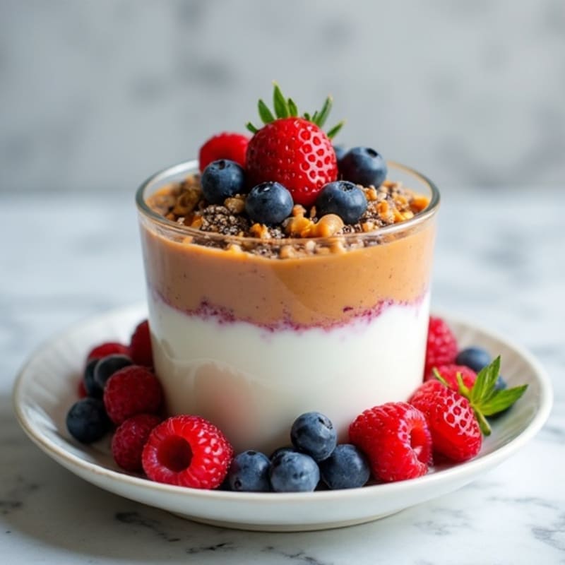 Creamy Greek Yogurt Parfait with Almond Butter and Berries