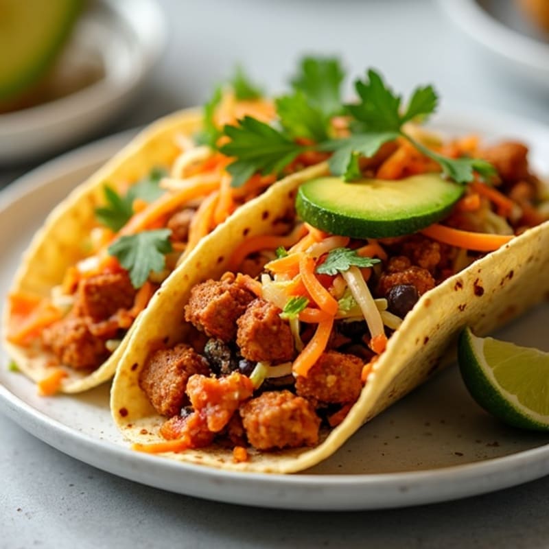 Spicy Vegan Jackfruit Tacos with Fresh Slaw