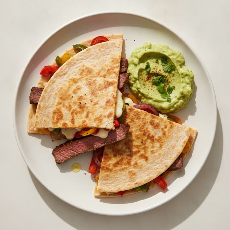 Carne Asada Quesadillas with Guacamole