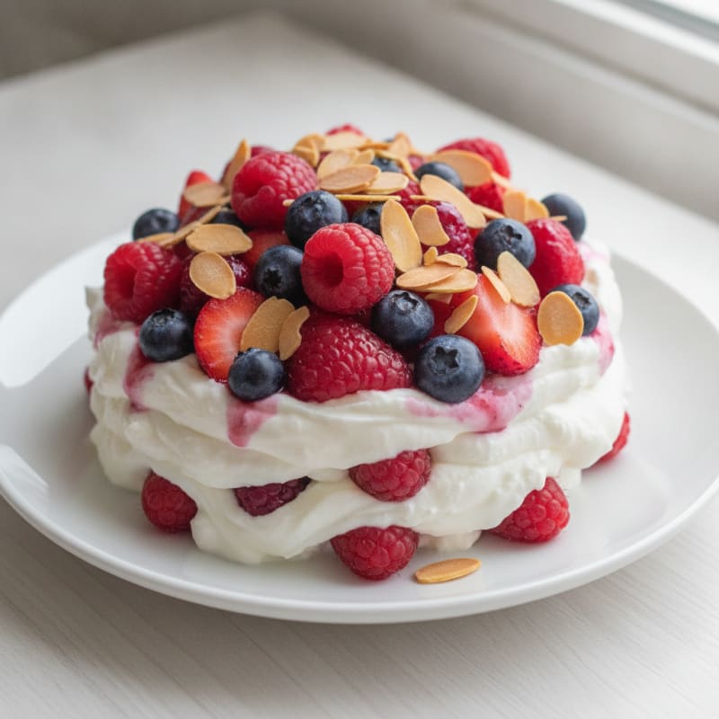 Greek Yogurt Protein Parfait with Mixed Berries and Almonds