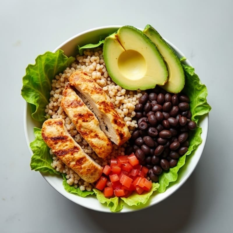 Quick Chicken Burrito Bowl with Zesty Salsa and Creamy Avocado