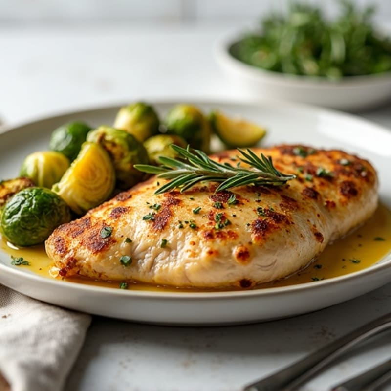 Herb-Roasted Chicken with Crispy Brussels Sprouts
