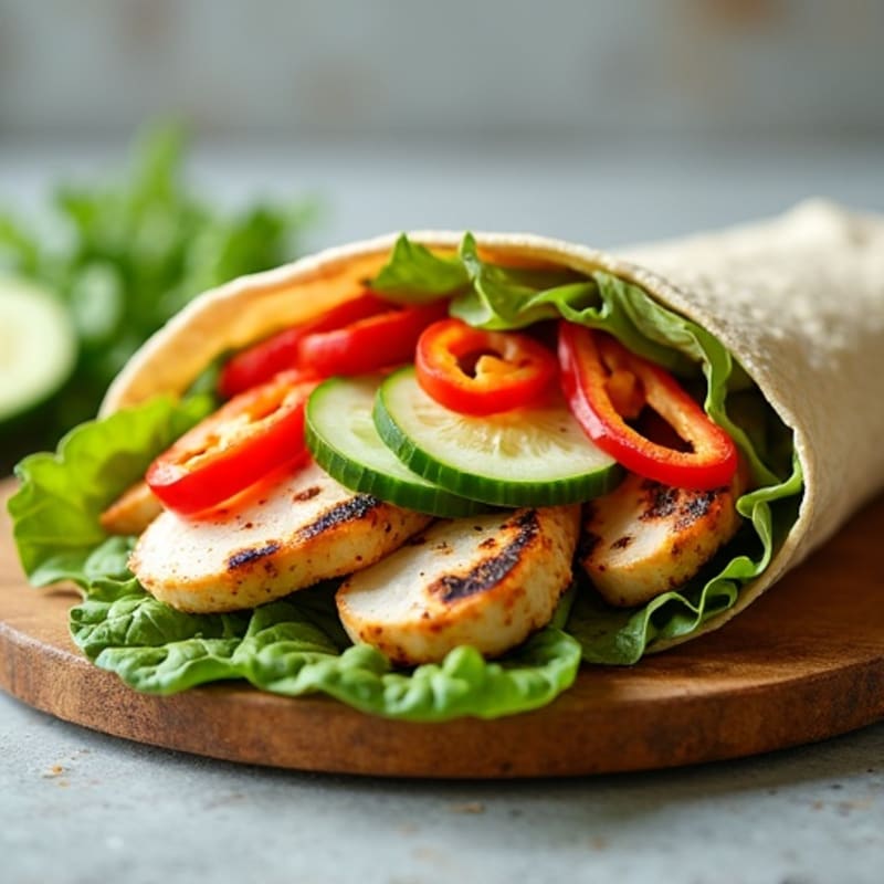 Fresh Grilled Chicken and Crunchy Veggie Wraps