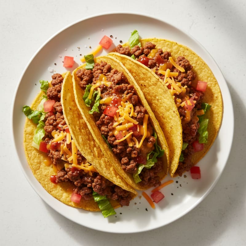 Crispy Beef and Cheddar Tacos