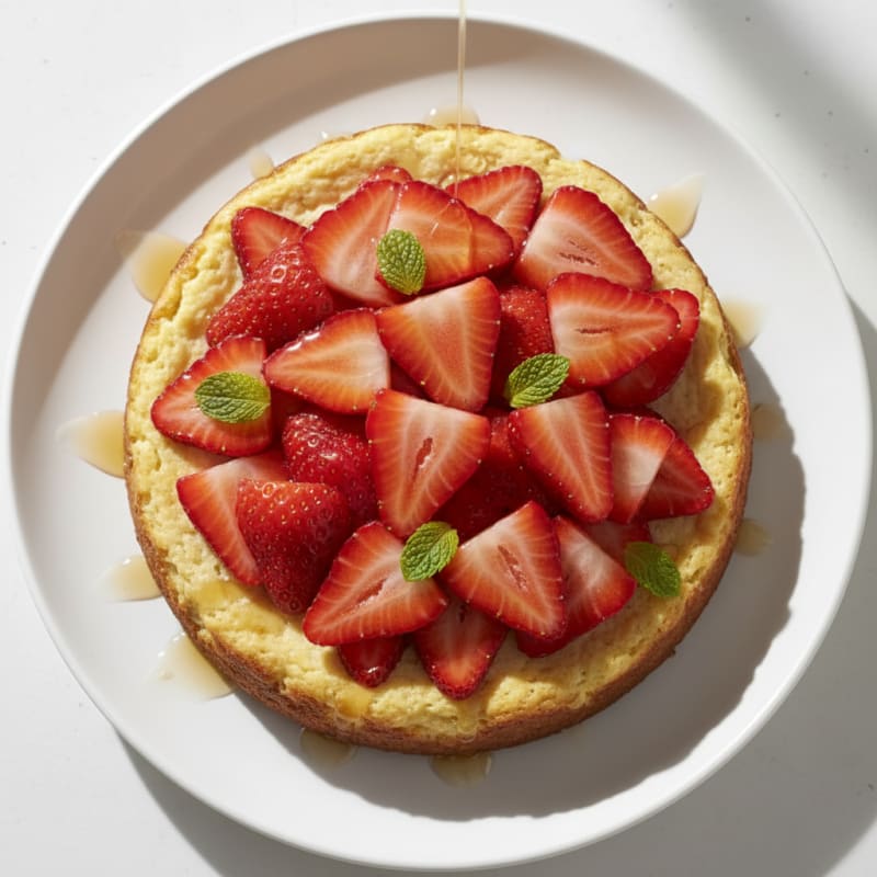 Creamy Protein Cheesecake with Fresh Strawberries