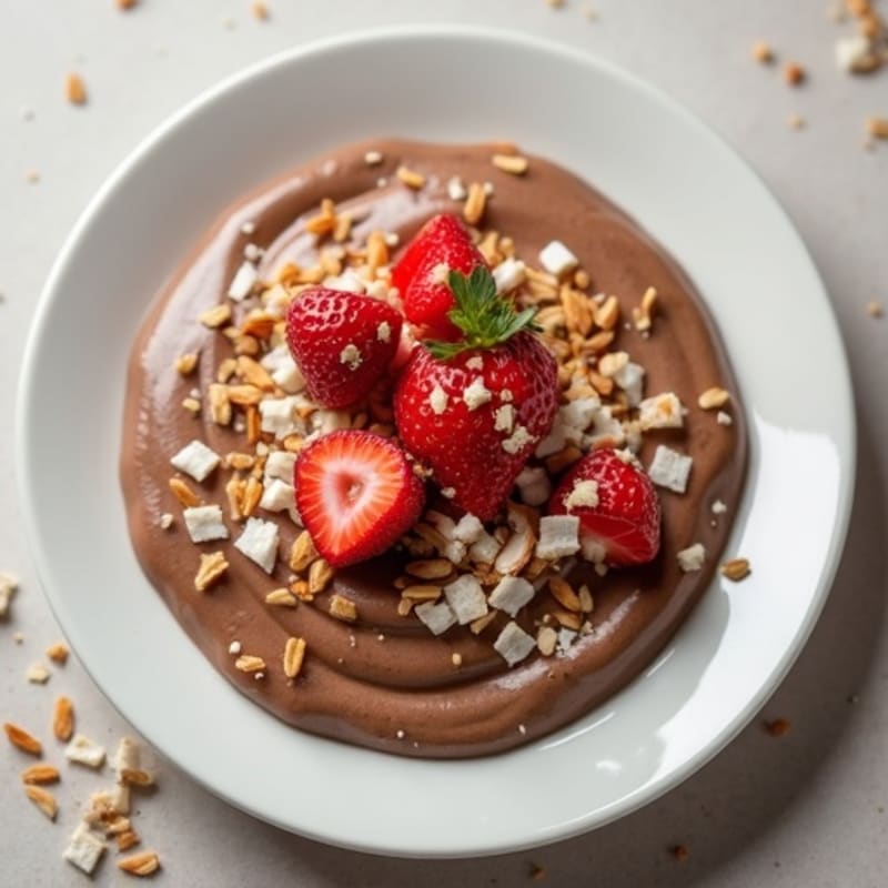 Silky Chocolate Protein Pudding with Toasted Coconut