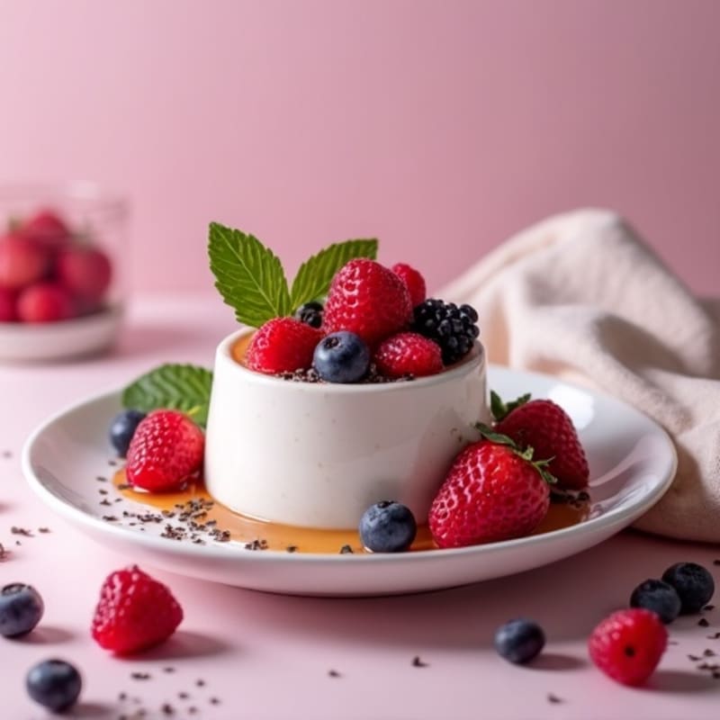 Greek Yogurt Protein Mousse with Mixed Berries