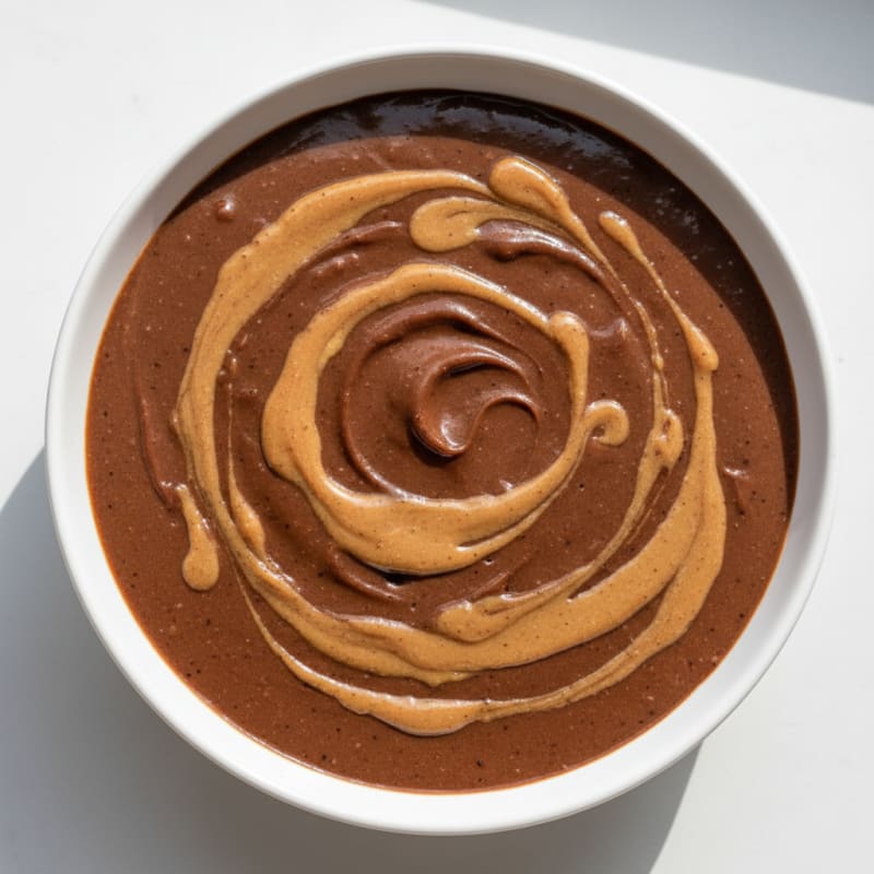 Creamy Vegan Chocolate Protein Pudding with Peanut Butter Swirl