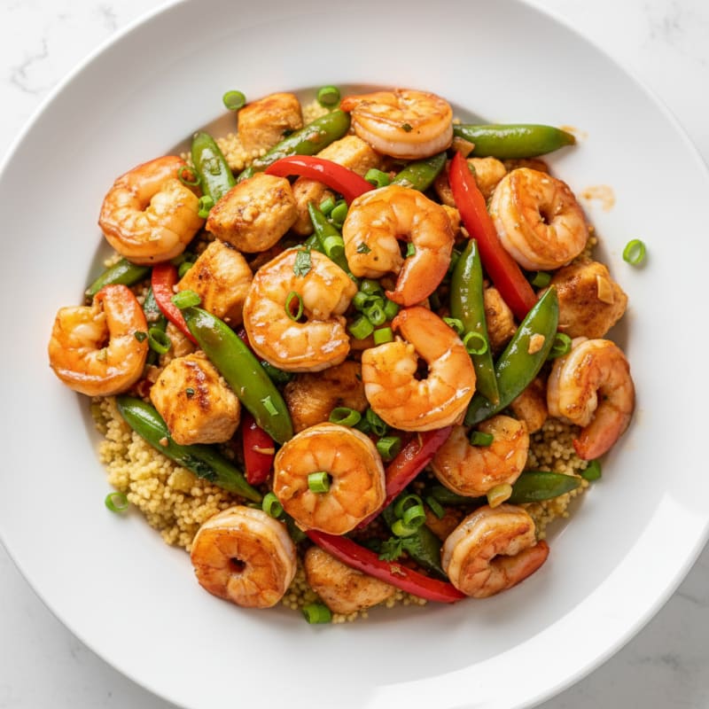 Shrimp and Chicken Couscous Stir-Fry