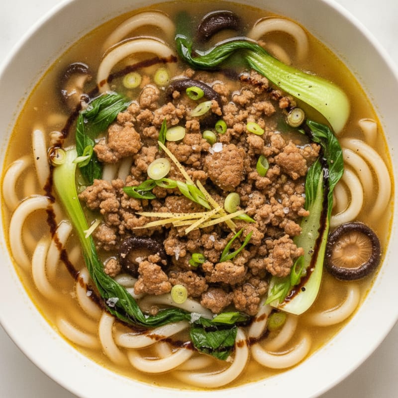 Savory Beef Udon Noodle Soup