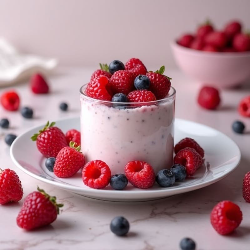 Creamy Greek Yogurt Protein Mousse with Mixed Berries