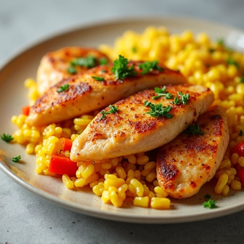 Saffron-Spiced Chicken and Yellow Rice Skillet