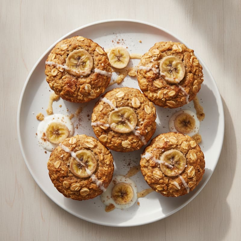Baked Banana Oat Muffins