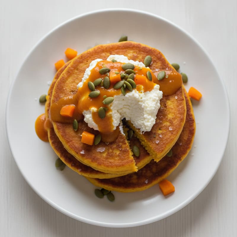 Pumpkin Cottage Cheese Pancakes