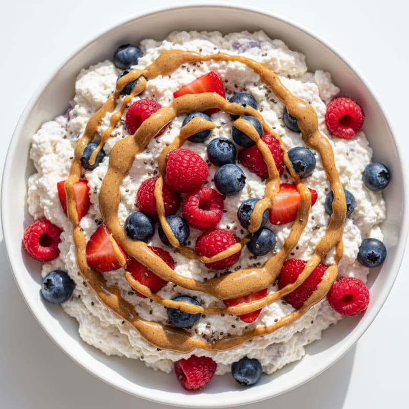 Greek Yogurt Protein Mousse with Mixed Berries