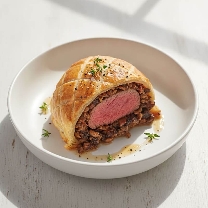 Beef Wellington with Mushroom Duxelles