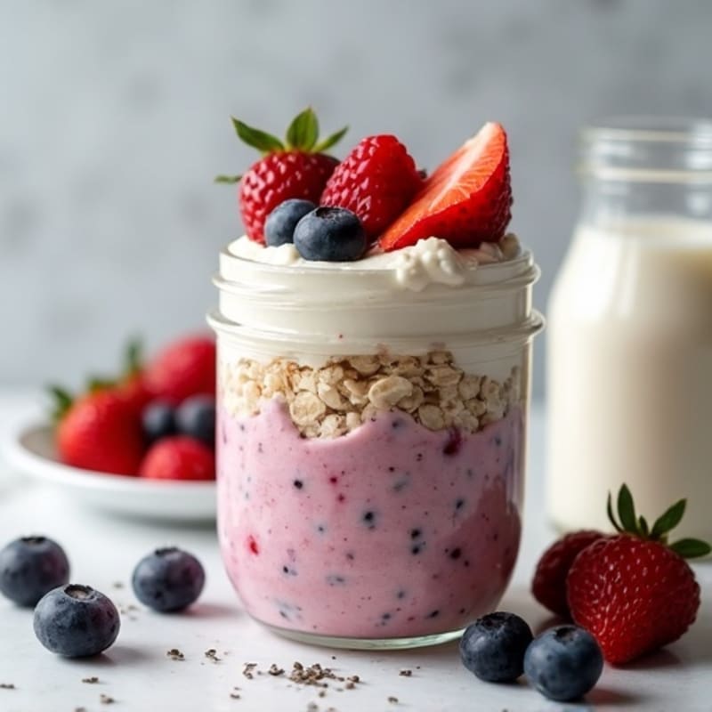 Protein-Packed Vanilla Berry Overnight Oats