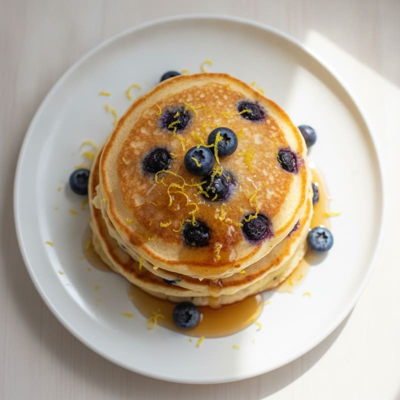 Blueberry Ricotta Pancakes with Lemon Zest