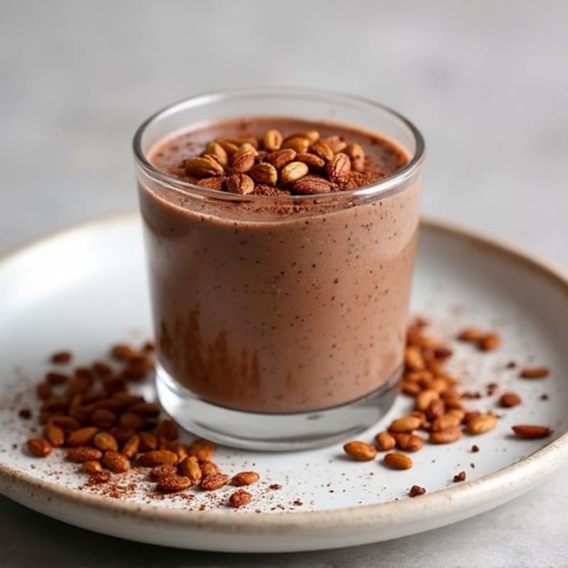 Protein Chocolate Chia Pudding with Crunchy Pumpkin Seeds