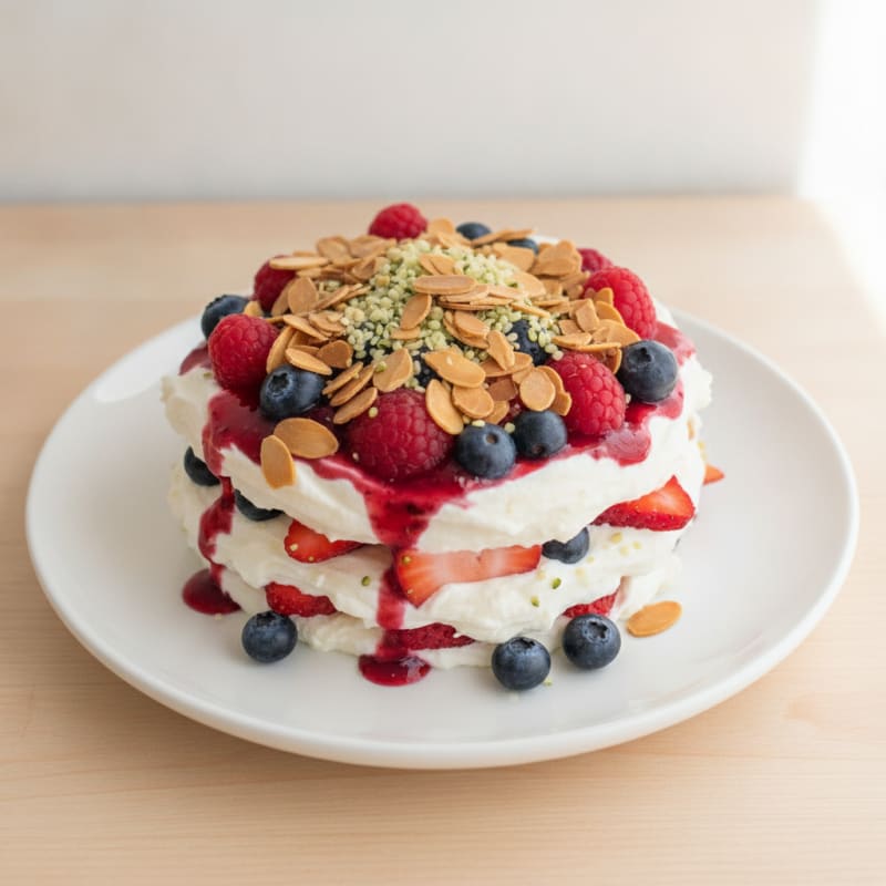 Greek Yogurt Protein Parfait with Mixed Berries