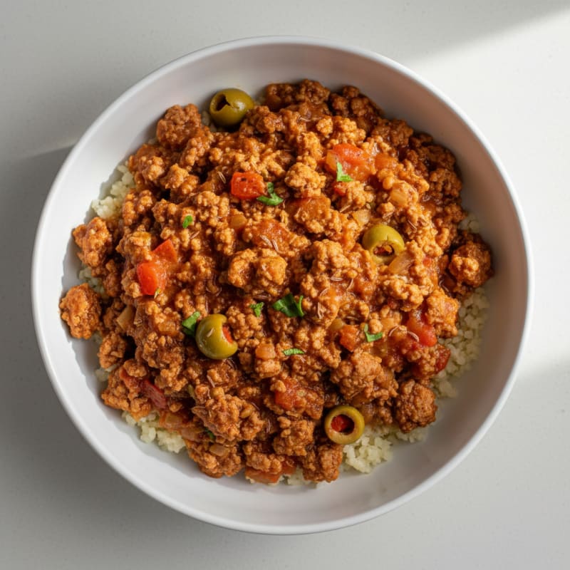 Tender Spiced Turkey Picadillo