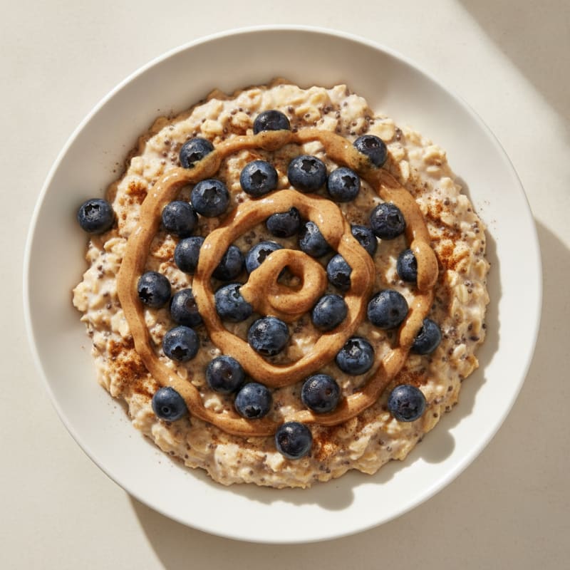 Blueberry Almond Protein Overnight Oats