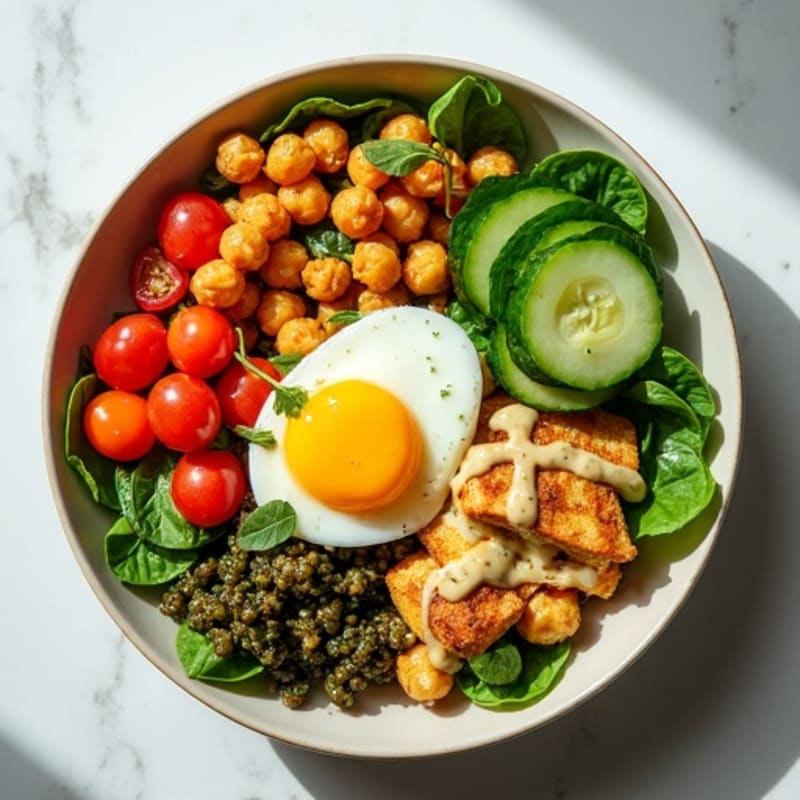 Fresh Herb-Roasted Chickpea Bowl with Lemon Tahini Drizzle