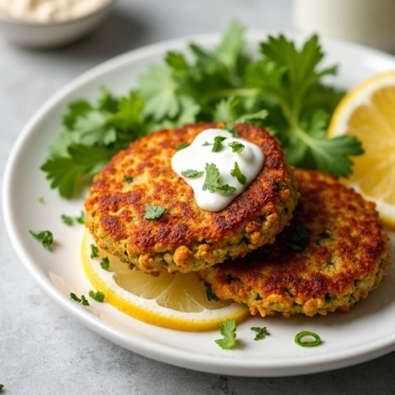 Crispy Baked Falafel with Lemon Tahini Drizzle