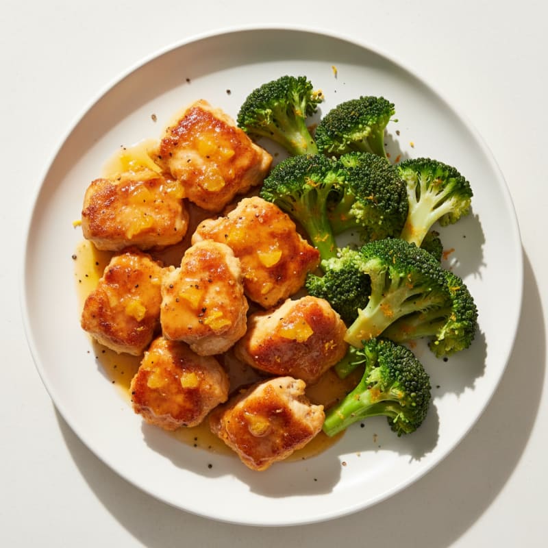 Crispy Orange Chicken with Zesty Broccoli