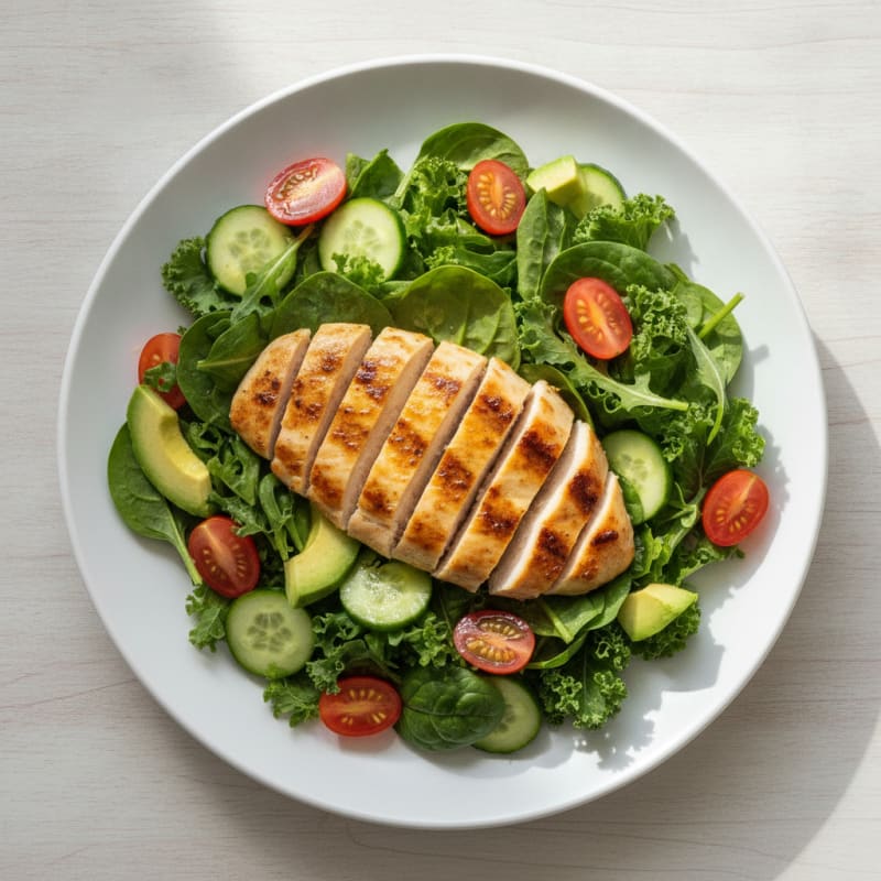 Grilled Lemon Chicken Salad with Mixed Greens