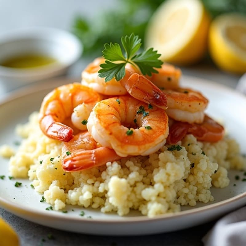 Garlic-Lemon Shrimp with Herbed Cauliflower Rice
