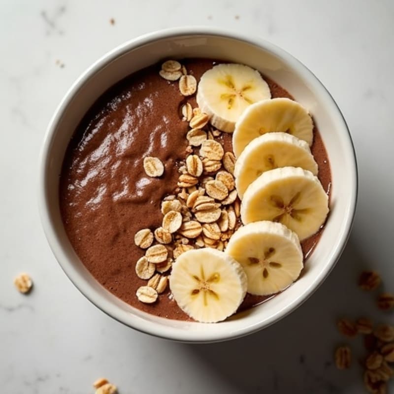 Chocolate Protein Smoothie Bowl with Almond Butter and Banana