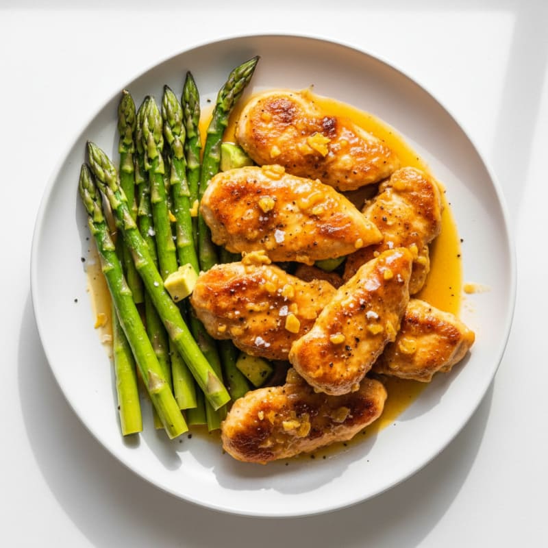 Pan-Seared Orange Chicken with Asparagus
